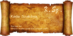 Kada Szabina névjegykártya